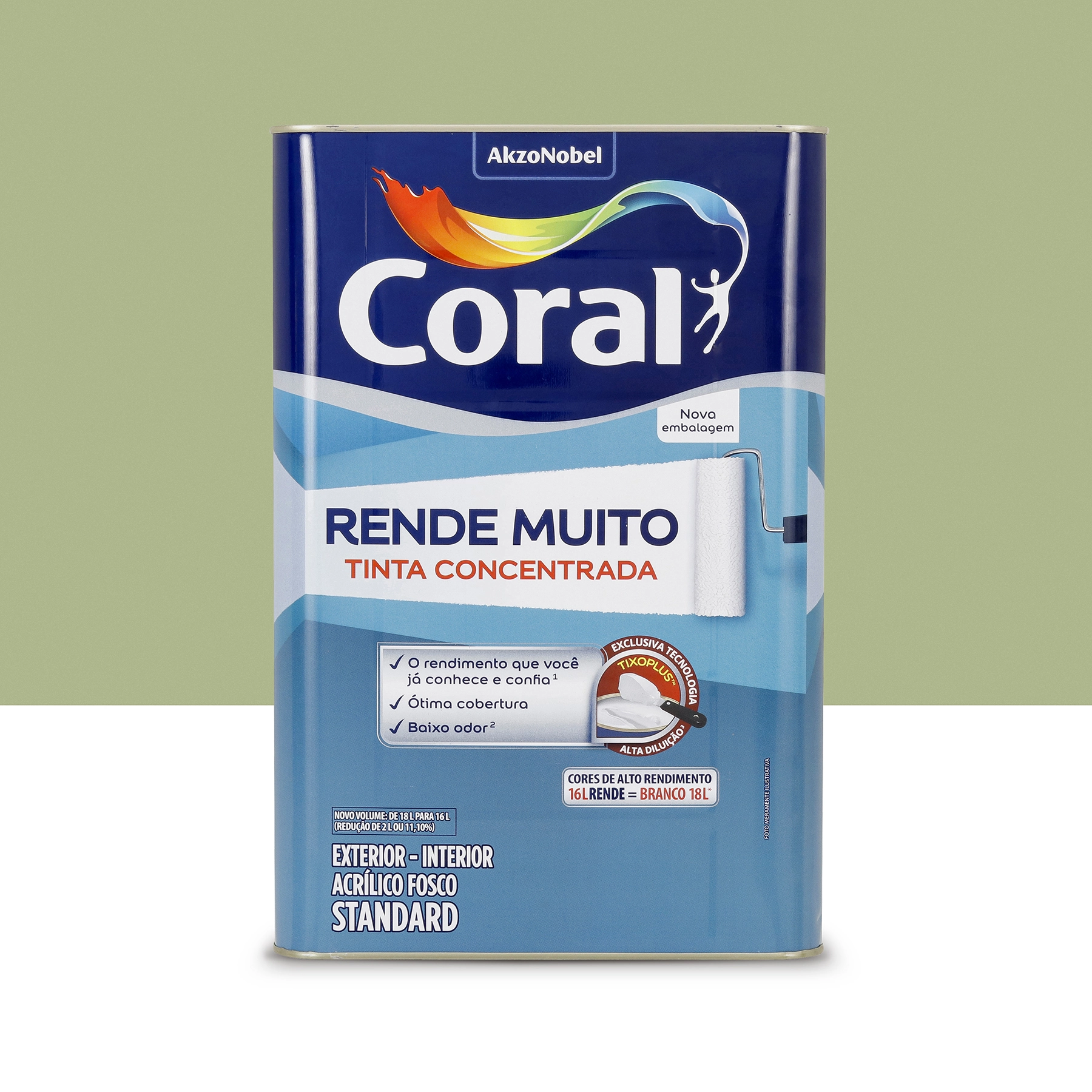 Tinta Acrílica Fosca Rende Muito Standard Interior e Exterior Verde Kiwi 16 L Coral