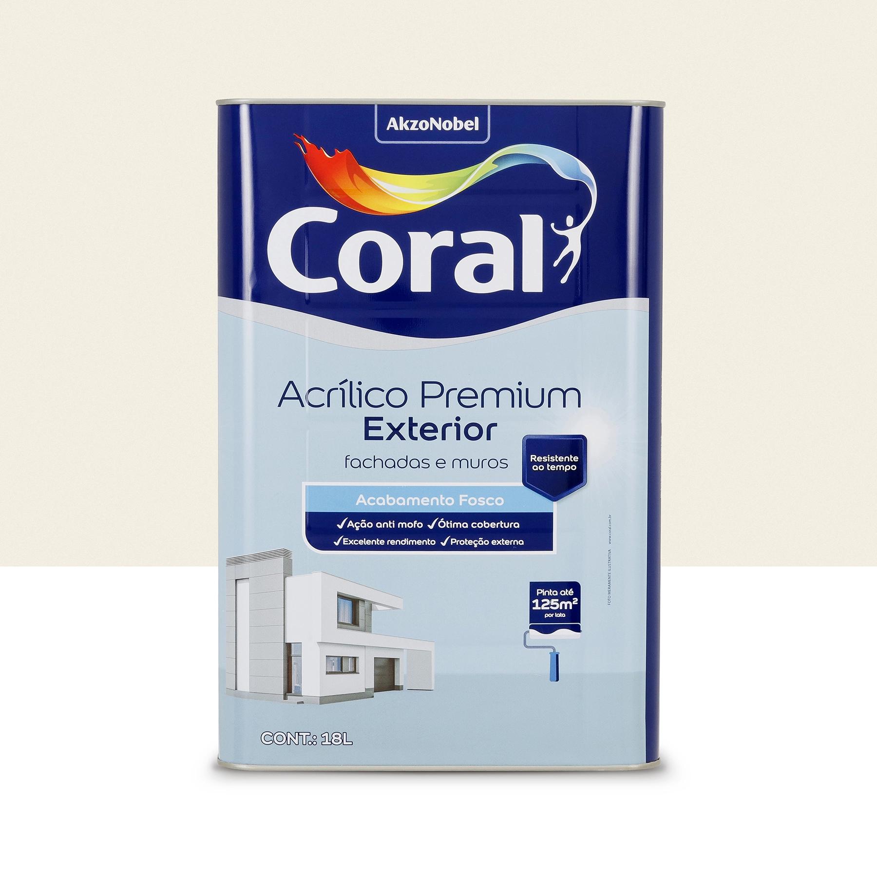 Tinta Acrílico Premium Exterior Fosca Branco 18 L Coral