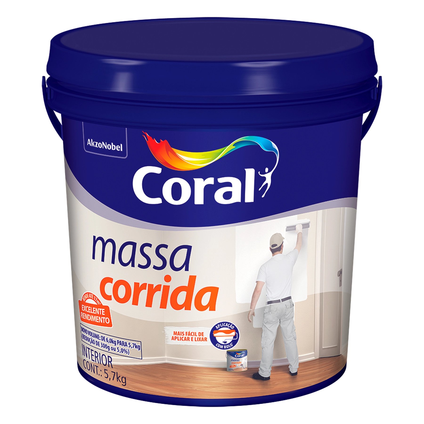 Massa Corrida Pva Coral Pls 5,7kg Coral