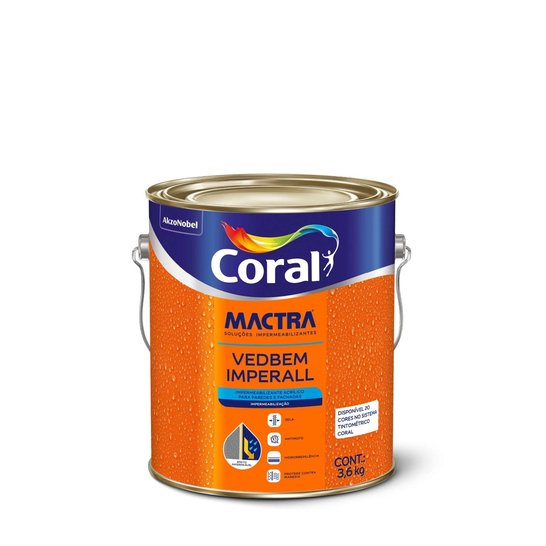 Tinta Impermeabilizante Cobertura Coral 3,6kg