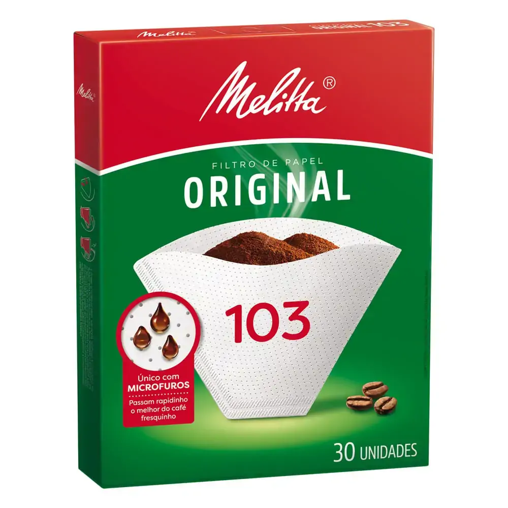 Pack Filtro De Papel Original Melitta 103 Caixa 6 Unidades