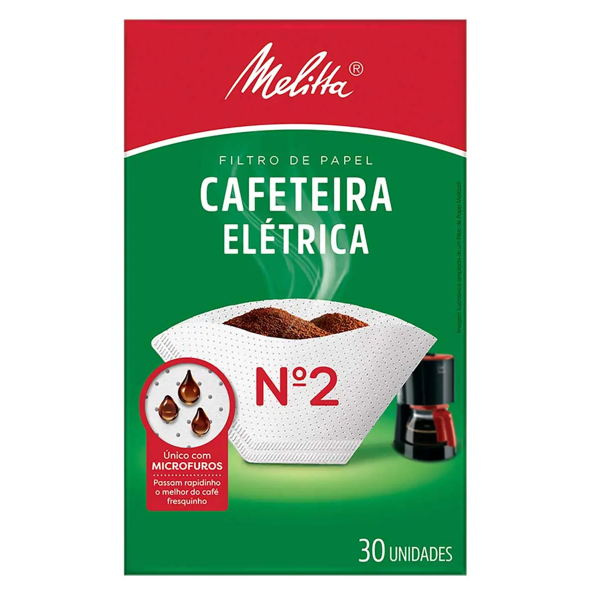 Filtro de Papel para Cafeteira Elétrica MELITTA nº 2 Caixa 30 Unidades