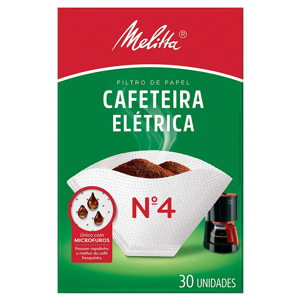Filtro de Papel para Cafeteira Elétrica MELITTA nº 4 Caixa 30 Unidades