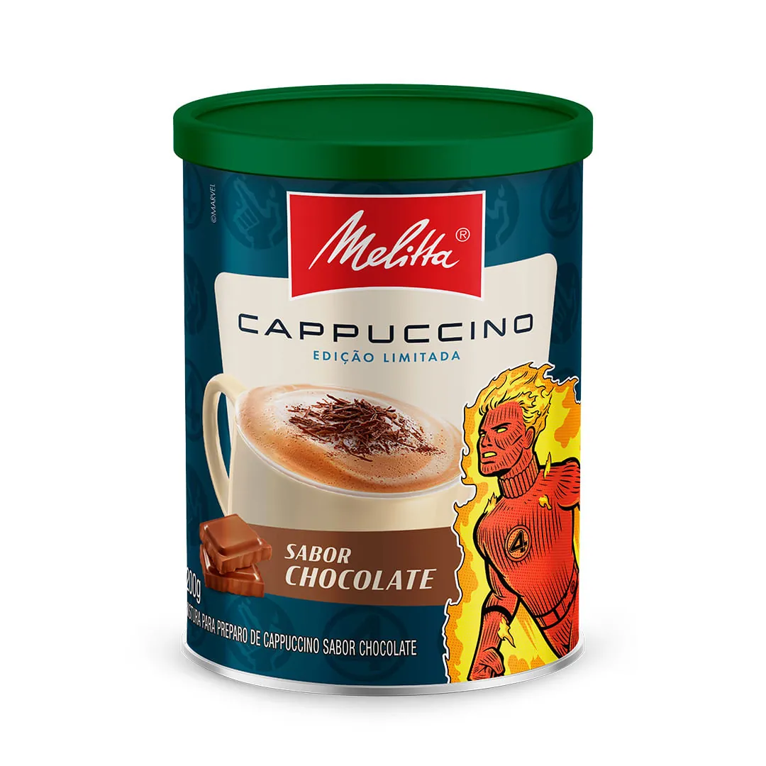 Cappuccino Solúvel Chocolate Melitta Lata 200g