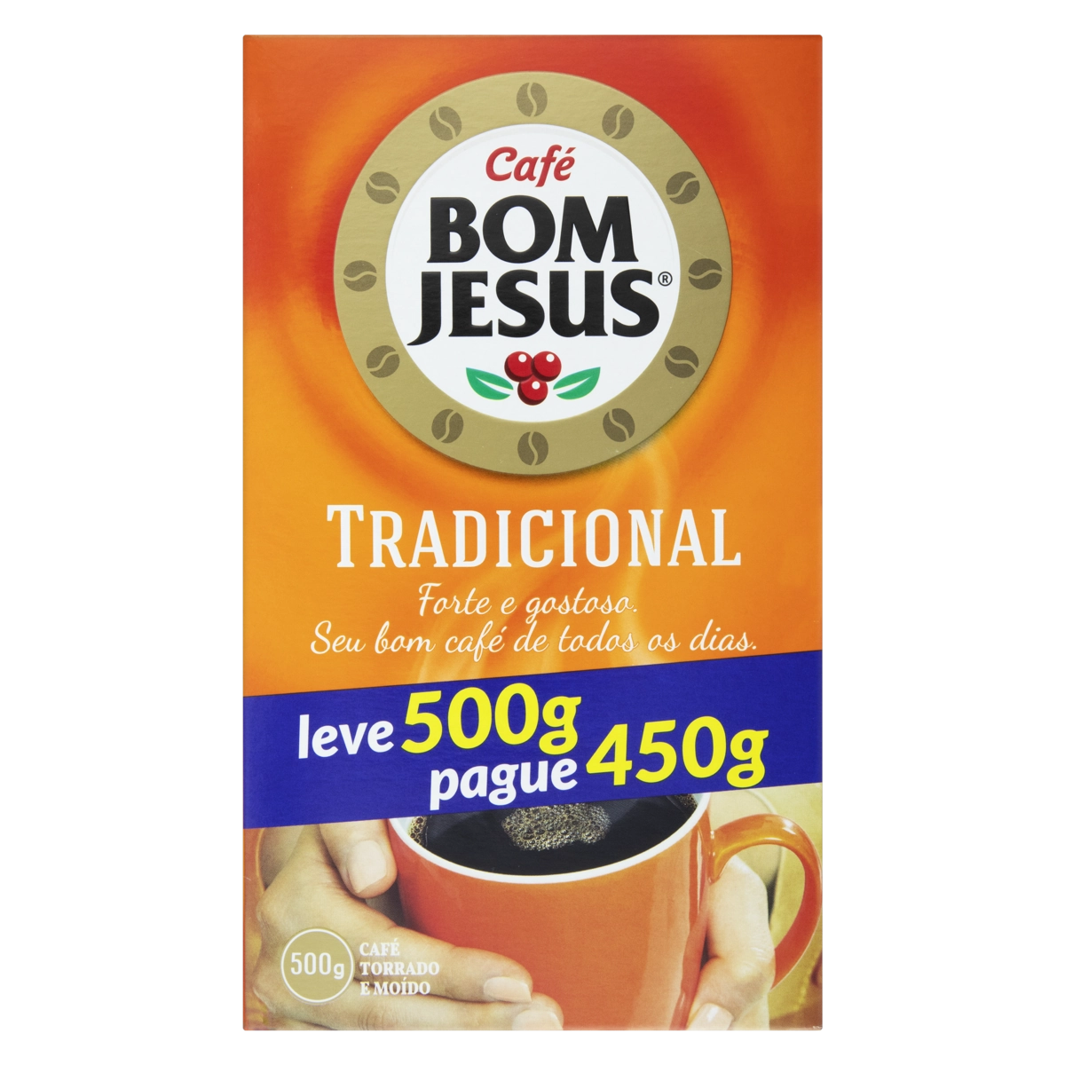 Café Torrado E Moído Tradicional Bom Jesus Caixa Leve 500g Pague 450g