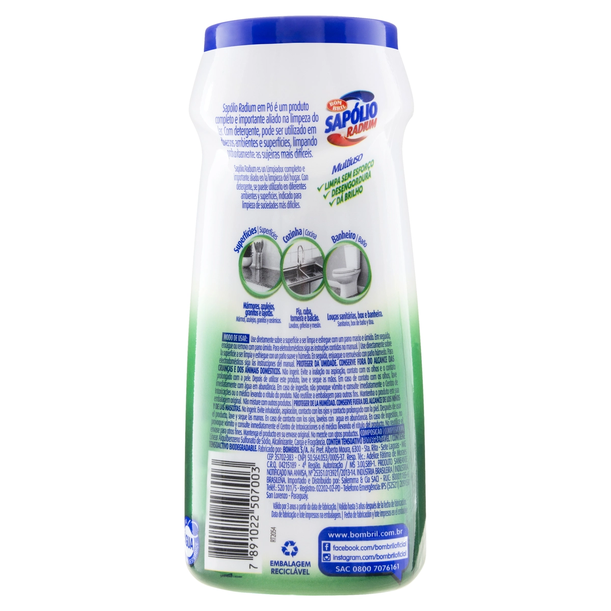 Saponáceo Pó Multiuso Pinho Sapólio Radium Frasco 300g