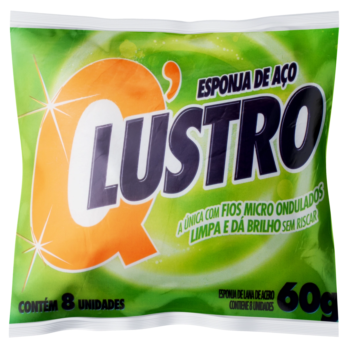 Esponja Aço Qlustro 60g 8 Unidades