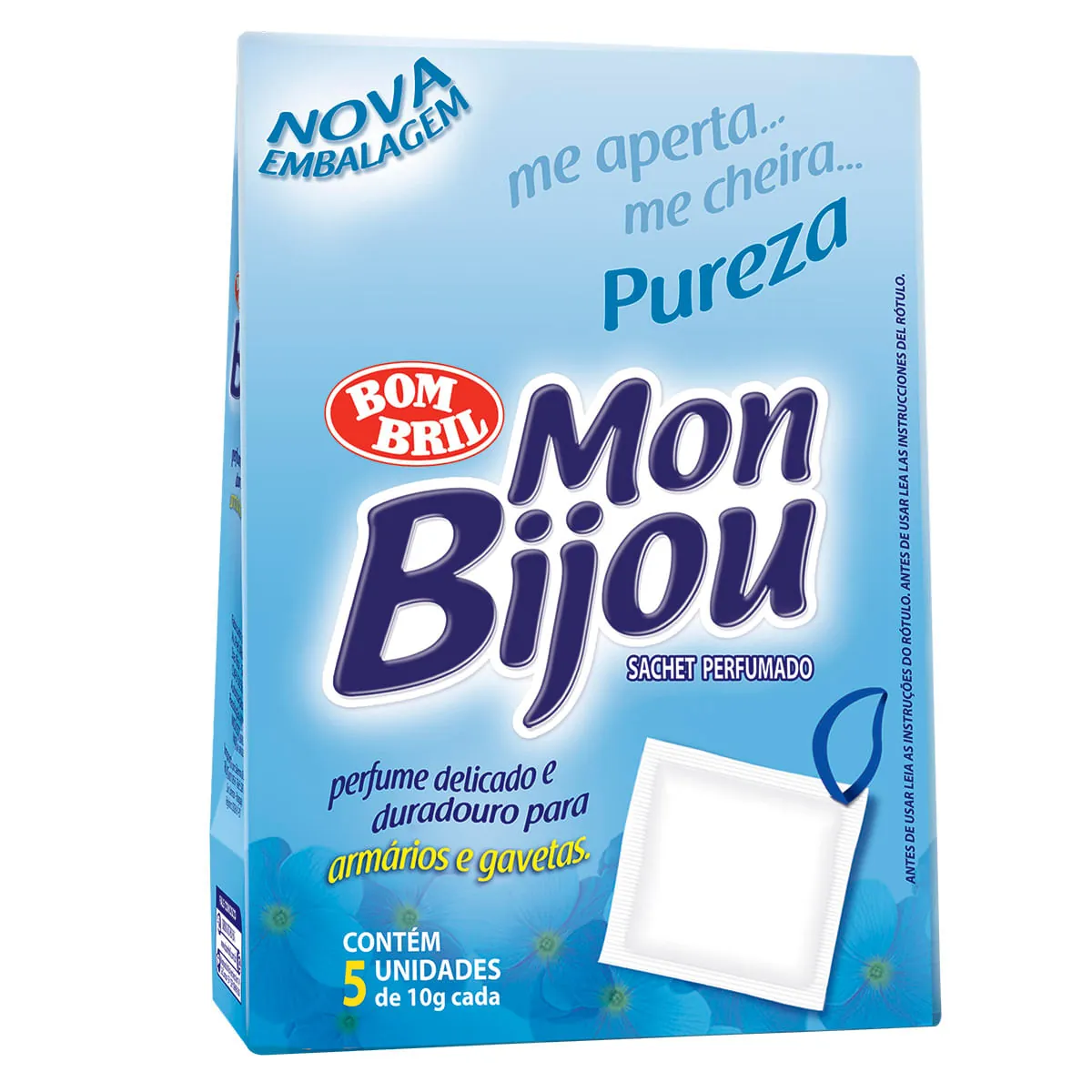 Sachet Perfumado Pureza Mon Bijou Caixa 50g 5 Unidades