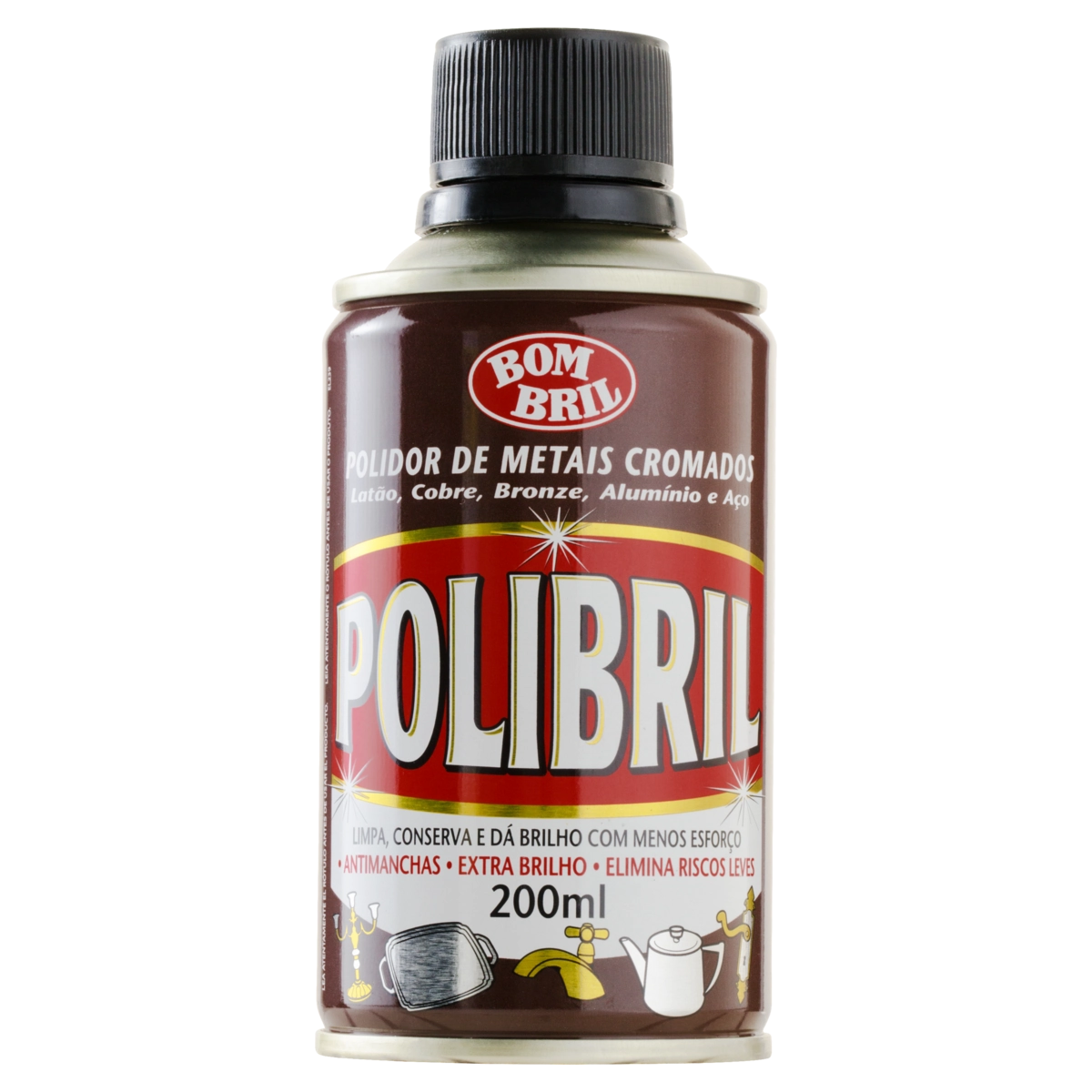 Polidor De Metais Cromados Polibril Lata 200ml