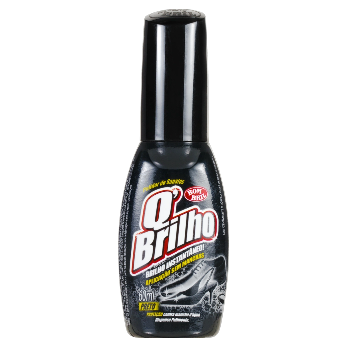 Polidor De Sapato Líquido Preto Qbrilho Frasco 60ml