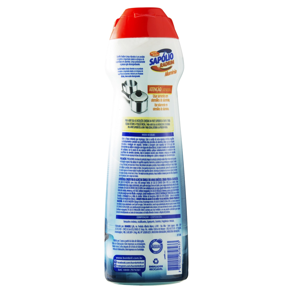 Saponáceo Cremoso Limpa Alumínio Sapólio Radium Squeeze 300ml