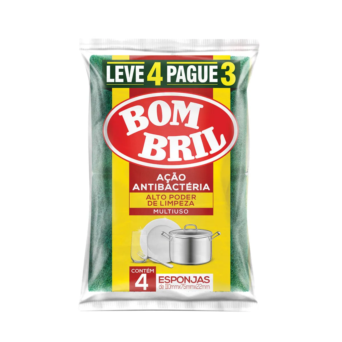 Esponja Multiuso Bom Bril Leve 4 Pague 3 Unidades