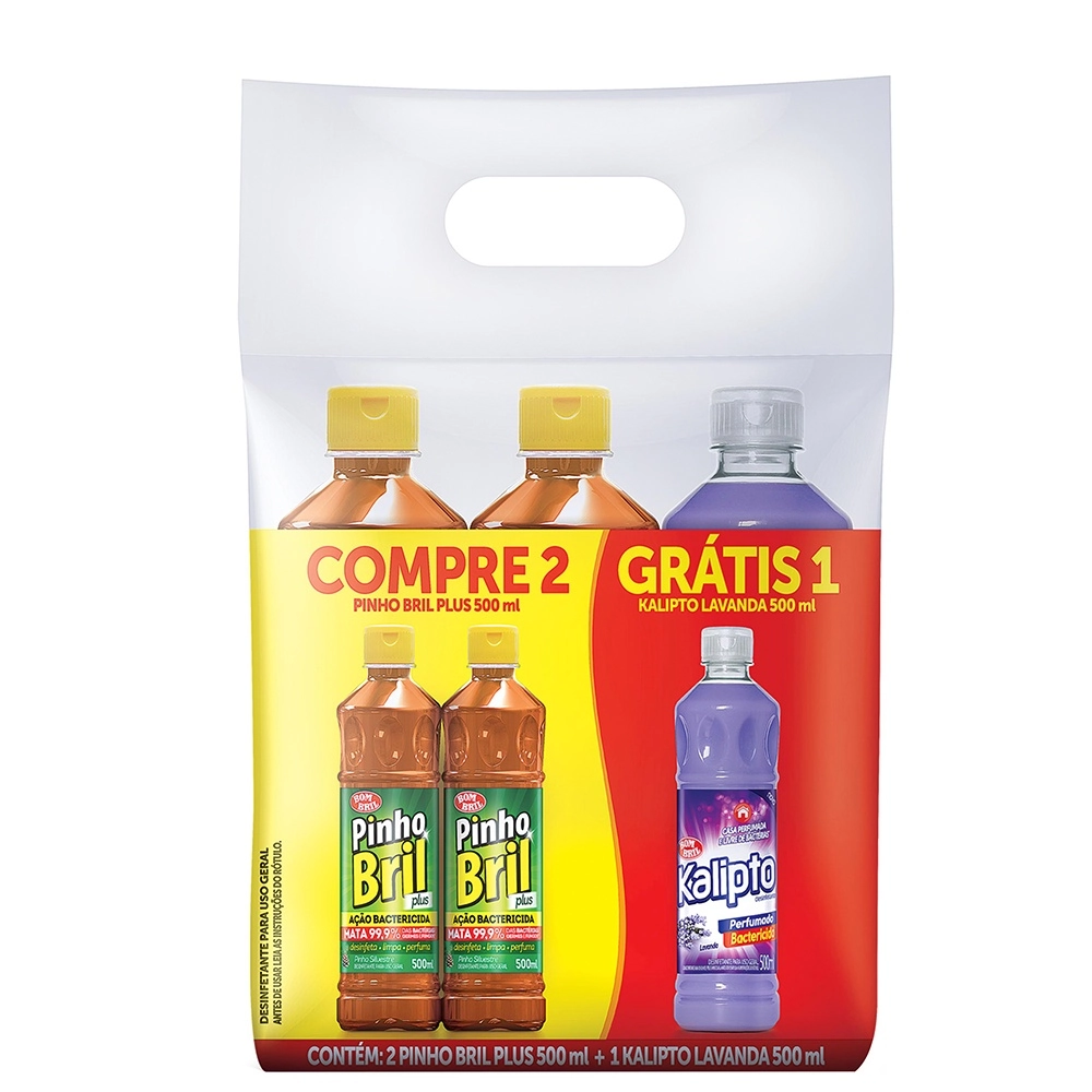Desinf Pinho Bril 500ml C/2 Gts Kalipto Lavanda