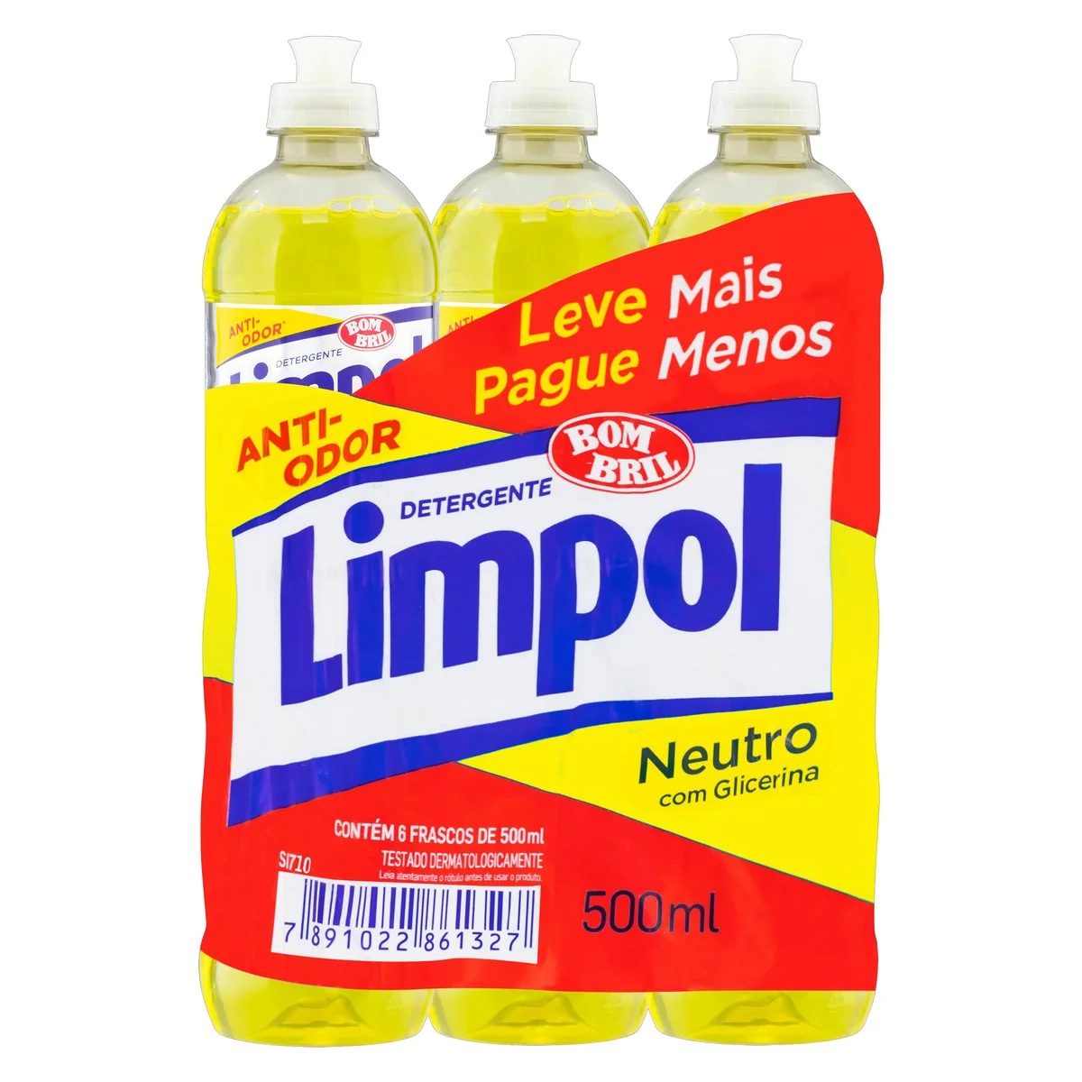 Detergente Líquido Limpol Neutro 6 Unidades 500 ml Cada Oferta Especial