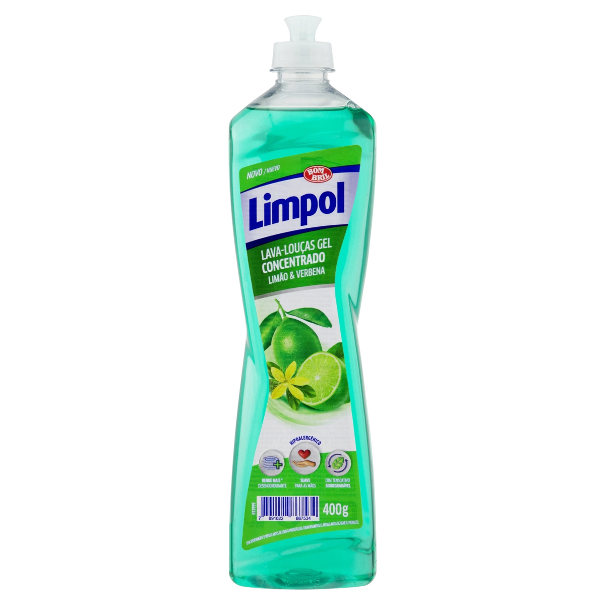 Lava Louças Gel Concentrado Limão Verbena Limpol Squeeze 400g