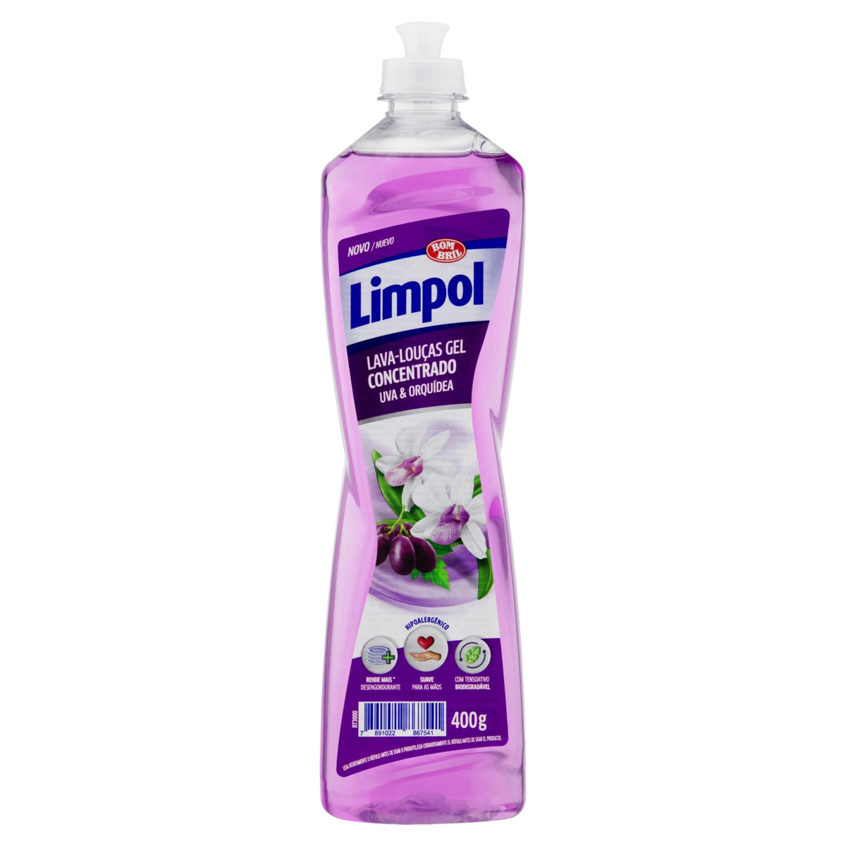 Lava Louças Gel Concentrado Uva Orquídea Limpol Squeeze 400g