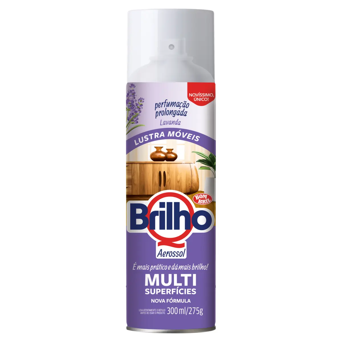 Lustra Móveis Multissuperfícies Aerossol Lavanda Qbrilho Frasco 300ml Spray