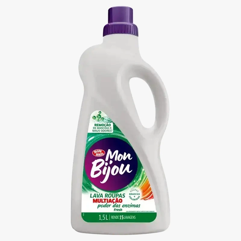 Lava Roupas Líquido Roupas Brancas E Coloridas Fresh Mon Bijou Multiação Frasco 1,5l