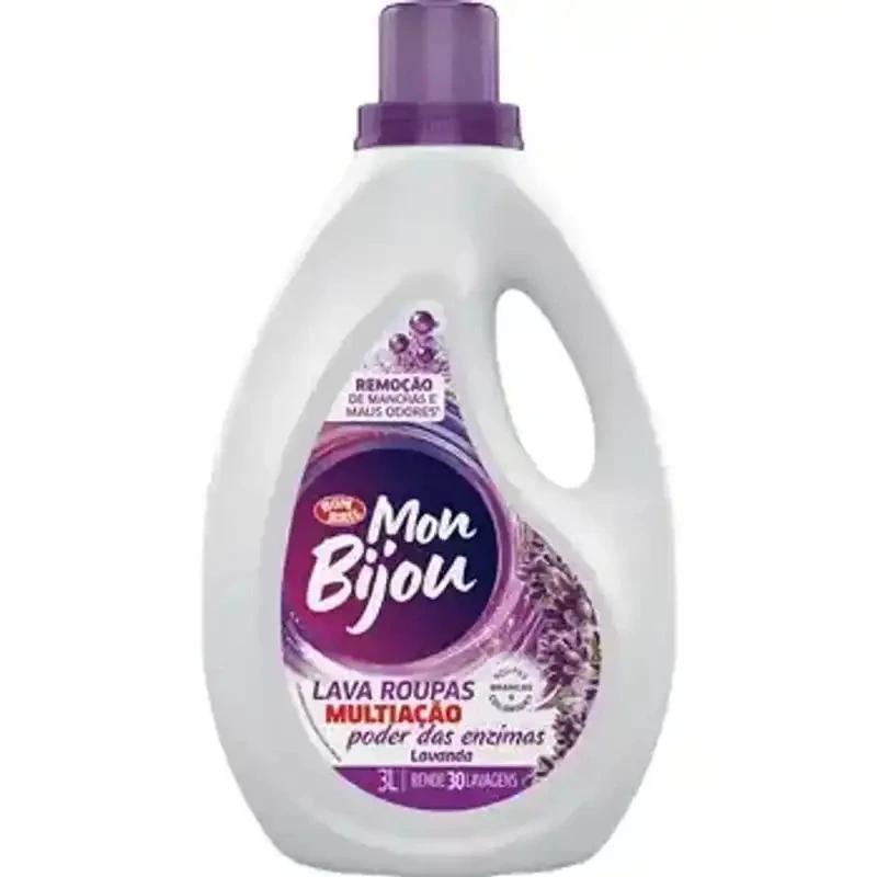 Lava Roupas Líquido Roupas Brancas E Coloridas Lavanda Mon Bijou Multiação Galão 3l