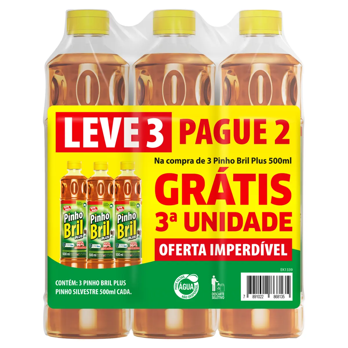 Desinfetante Pinho Bril Bombril 500ml Lv3 Pg2