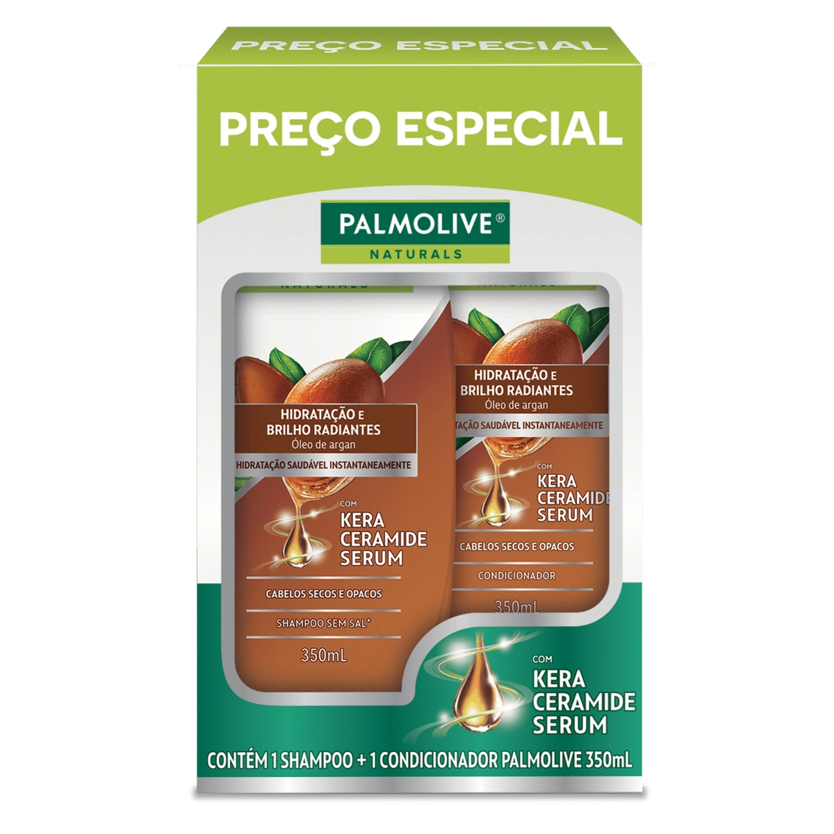 Kit Shampoo E Condicionador Hidratacao Luminosa 350ml Palmolive Naturals