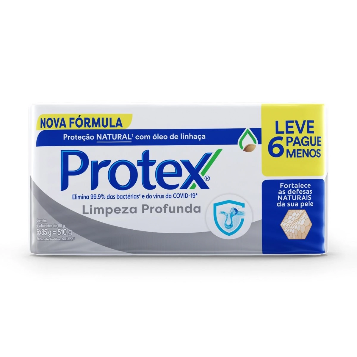 Sabonete em Barra Protex Limpeza Profunda Original 85g Promo 6un c/ Desconto