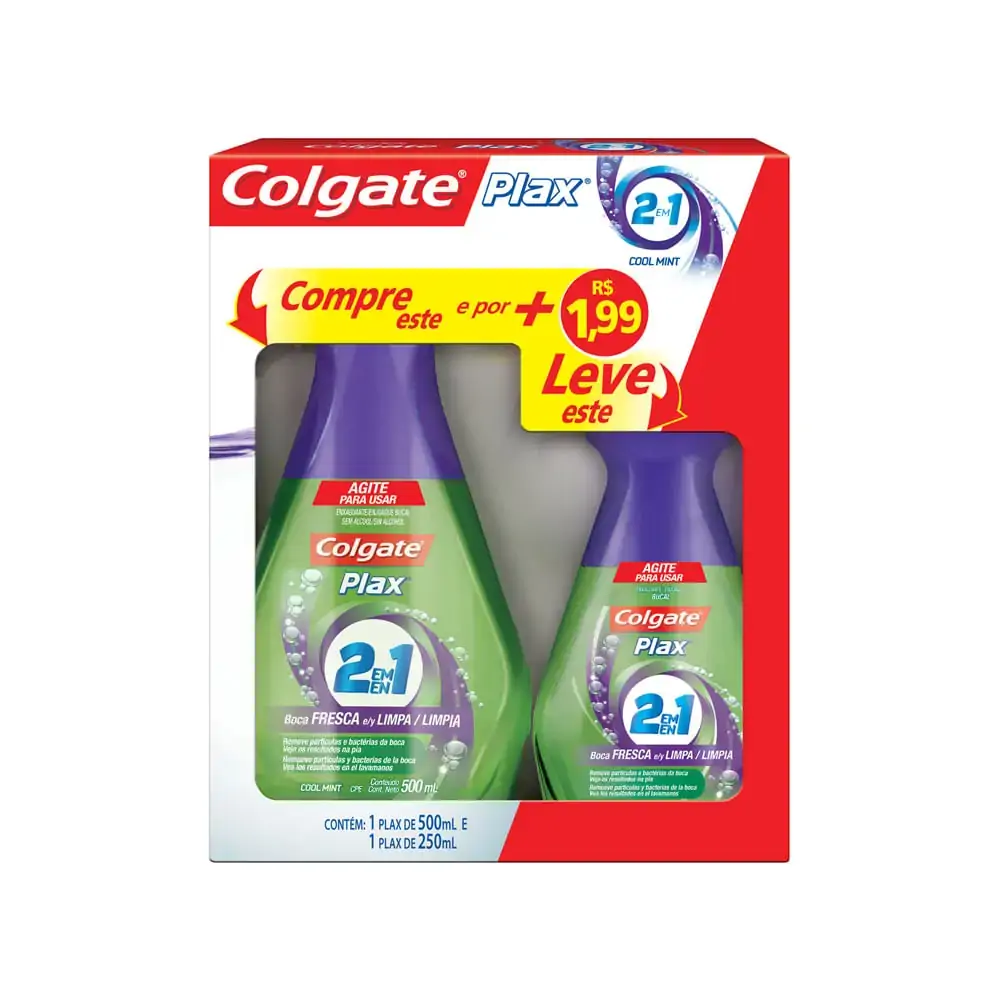 Enxaguante Plax L P350ml 2em1 Plax 250ml 1,99
