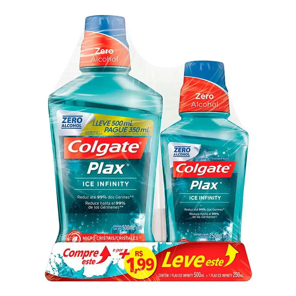 Enxaguante Bucal Colgate Plax Ice Infinity 500ml Promo Leve 500ml Pague 250ml
