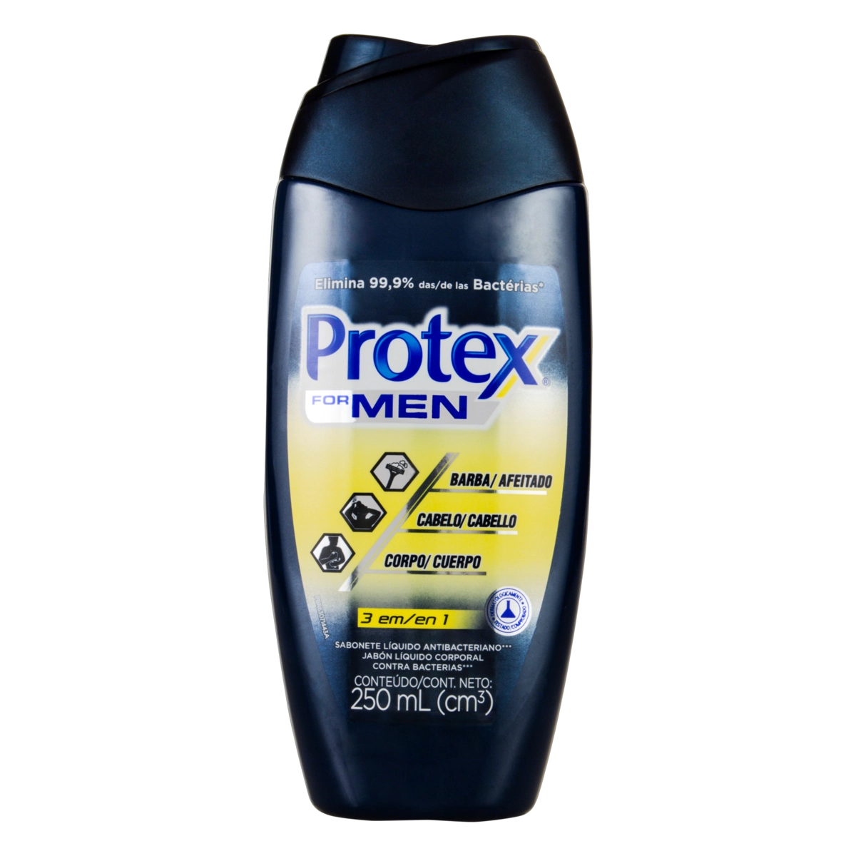Sabonete Líquido Antibacteriano 3 Em 1 Protex For Men Frasco 250ml