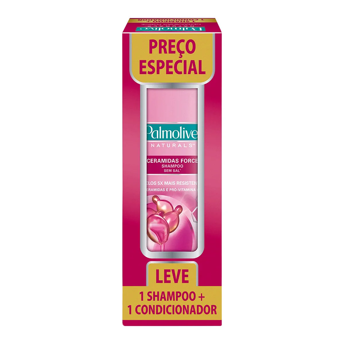 Shampoo e Condicionador Palmolive Naturals Ceramidas Force 350ml Promo Leve 1 Shampoo + 1 Condicionador