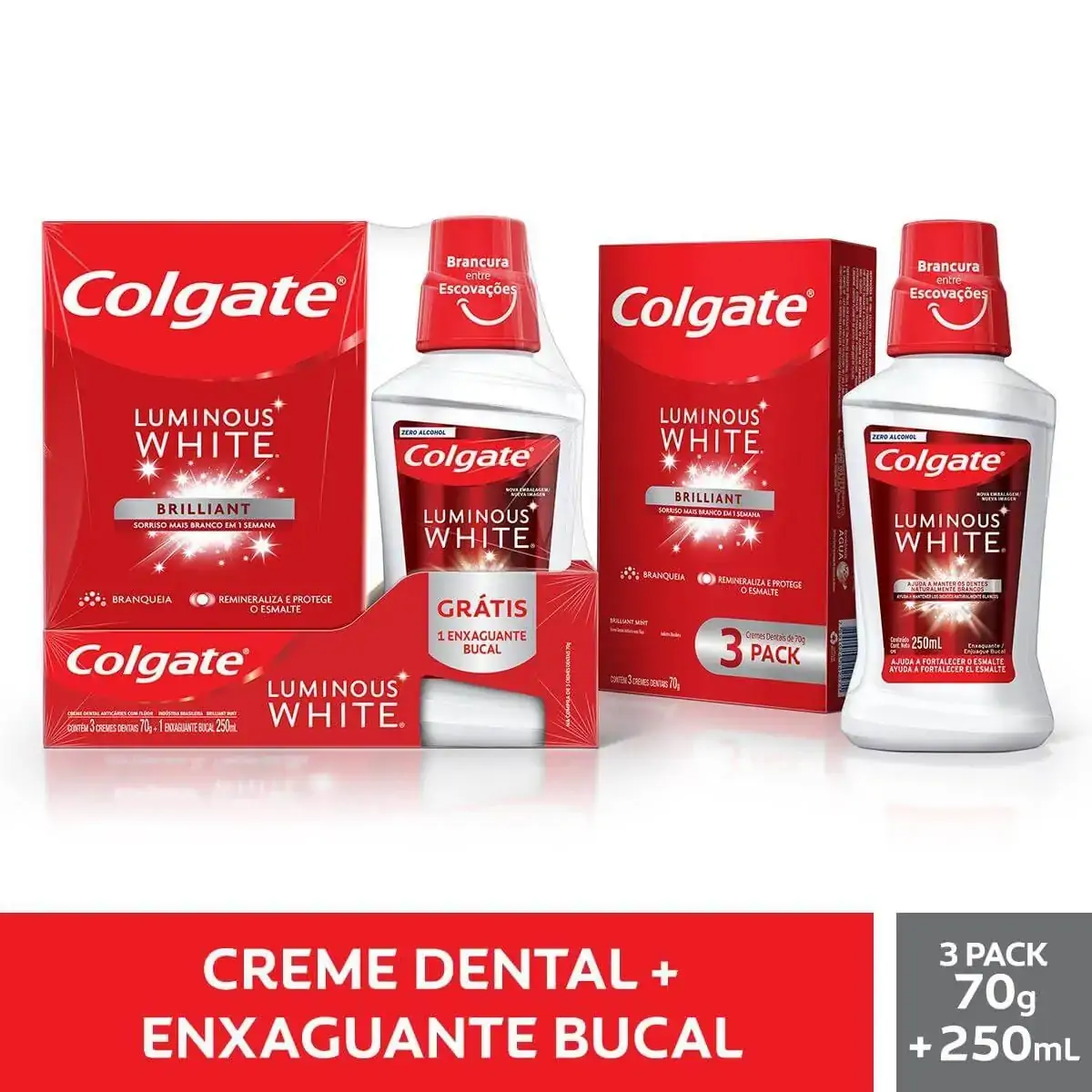 Cr. Dent. Colgate Lv3 Luminous Gts Enxag 250ml Un