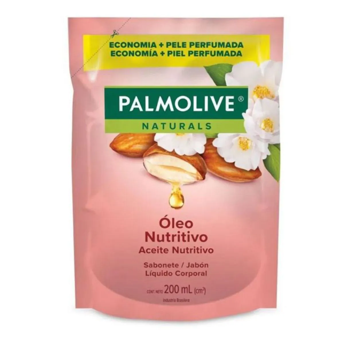 Sabonete Líquido Óleo Nutritivo Camélia & Óleo de Amêndoas Palmolive Naturals Sachê 200ml Refil