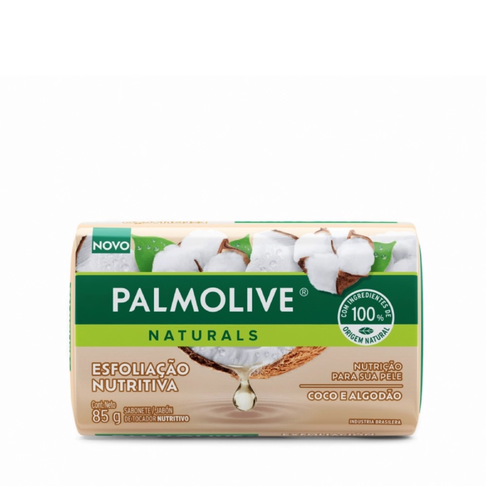 Sabonete Barra Esfoliação Suave Palmolive Naturals Envoltório 85g