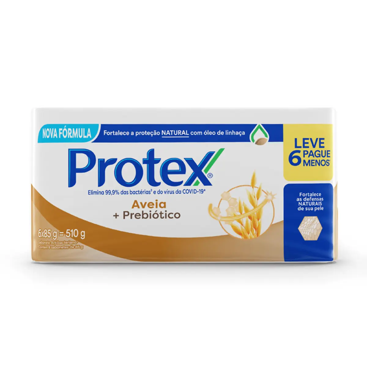 Sabonete Antibacteriano em Barra Protex Aveia 85g Promo 6un c/ Desconto