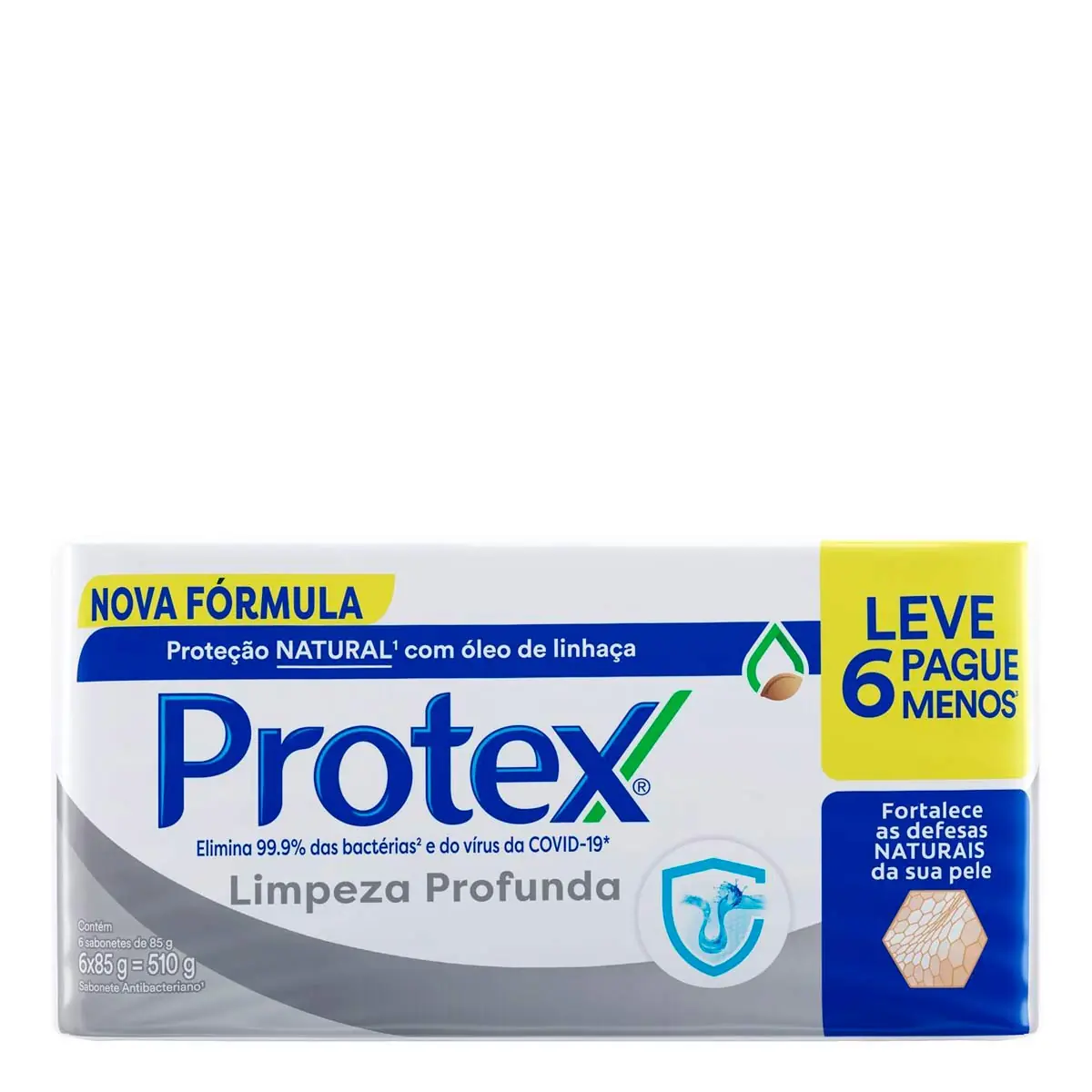 Sabonete Antibacteriano em Barra Protex Limpeza Profunda 85g Promo 6un c/ Desconto