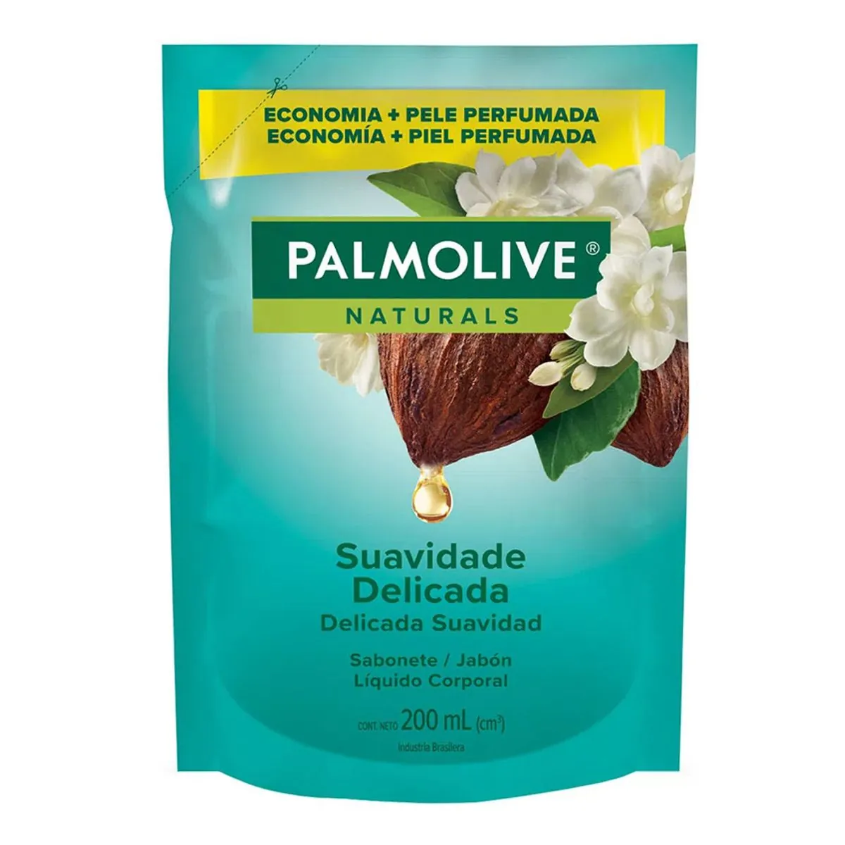 Sabonete Líquido Suavidade Delicada Corporal Palmolive Naturals Sachê 200ml Refil