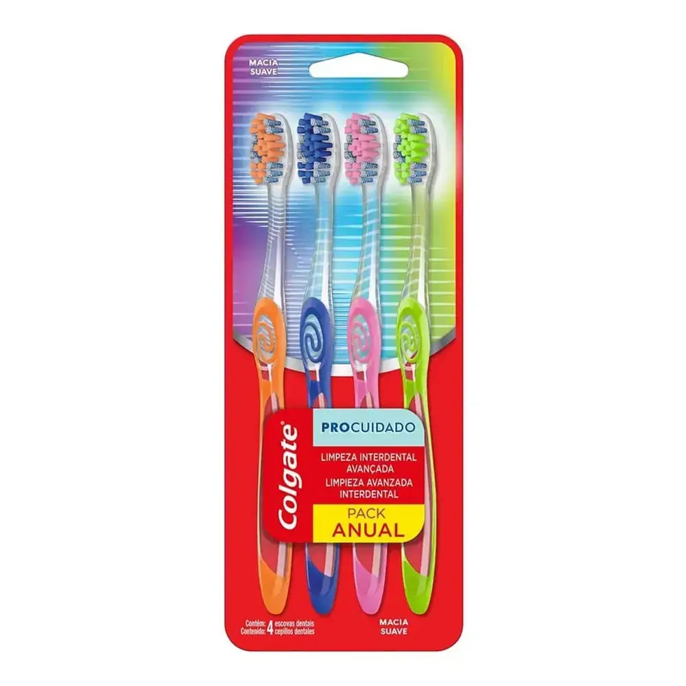 Escova de Dente Colgate Pro Cuidado 4 unid