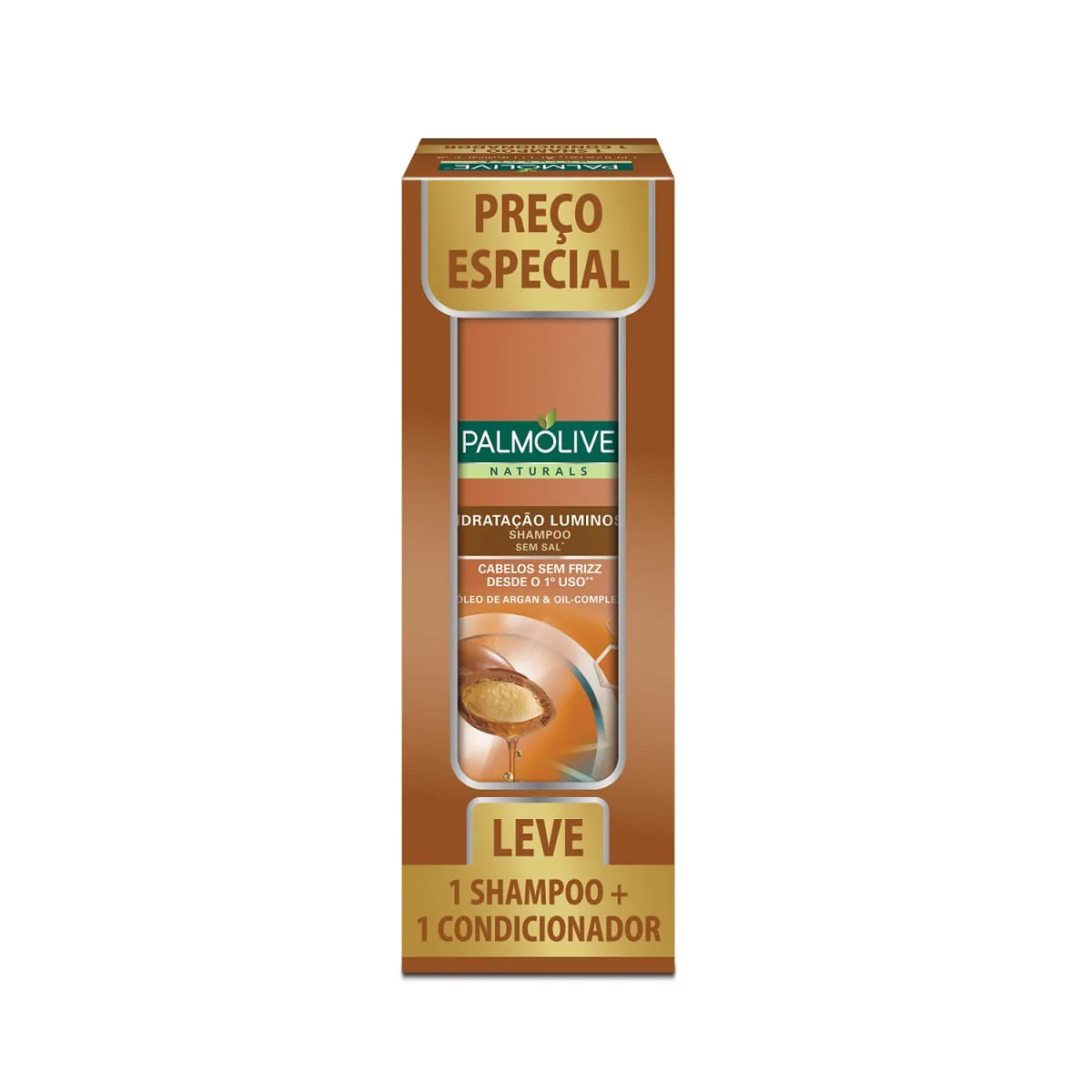Shampoo e Condicionador Palmolive Naturals Hidratação Luminosa Óleo de Argan Promo 1 Shampoo 350ml + 1 Condicionador 350ml c/ Desconto