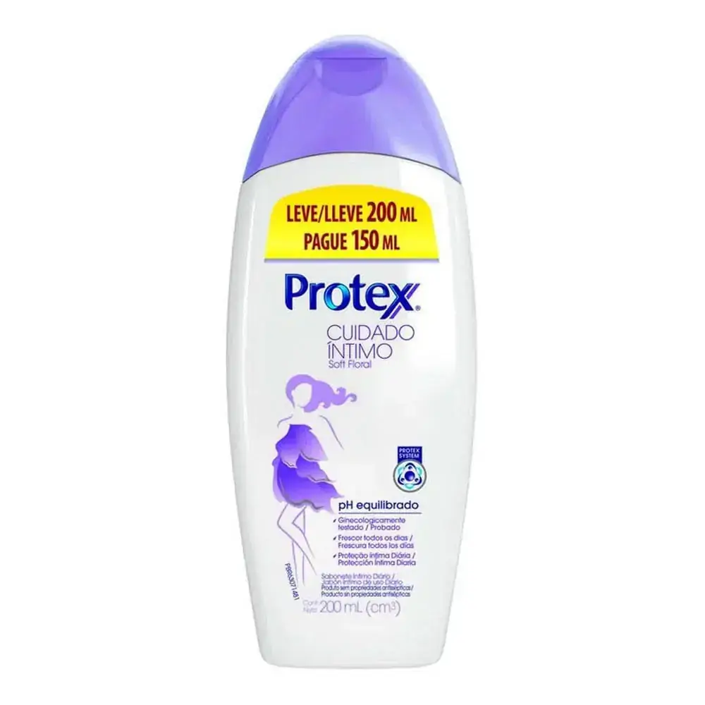 Sabonete Íntimo Líquido Protex Cuidado Íntimo Soft Floral 200ml Promo Grátis 50ml