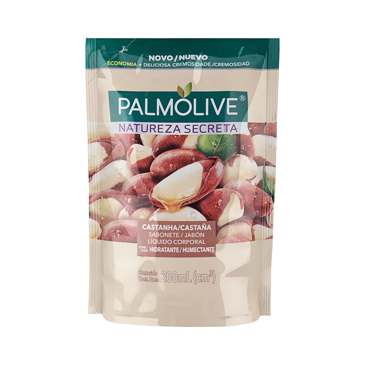 Sabonete Líquido Hidratante Castanha Palmolive Natureza Secreta Sachê 200ml Refil