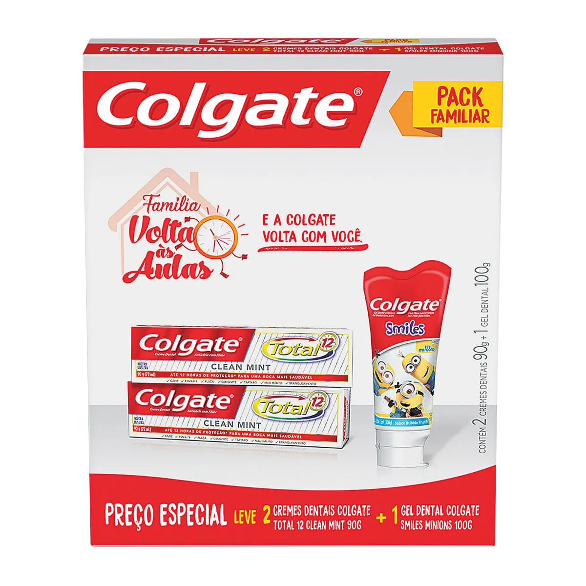 Kit 2 Cr Dent Colgate Total 12 90g Gel Minions