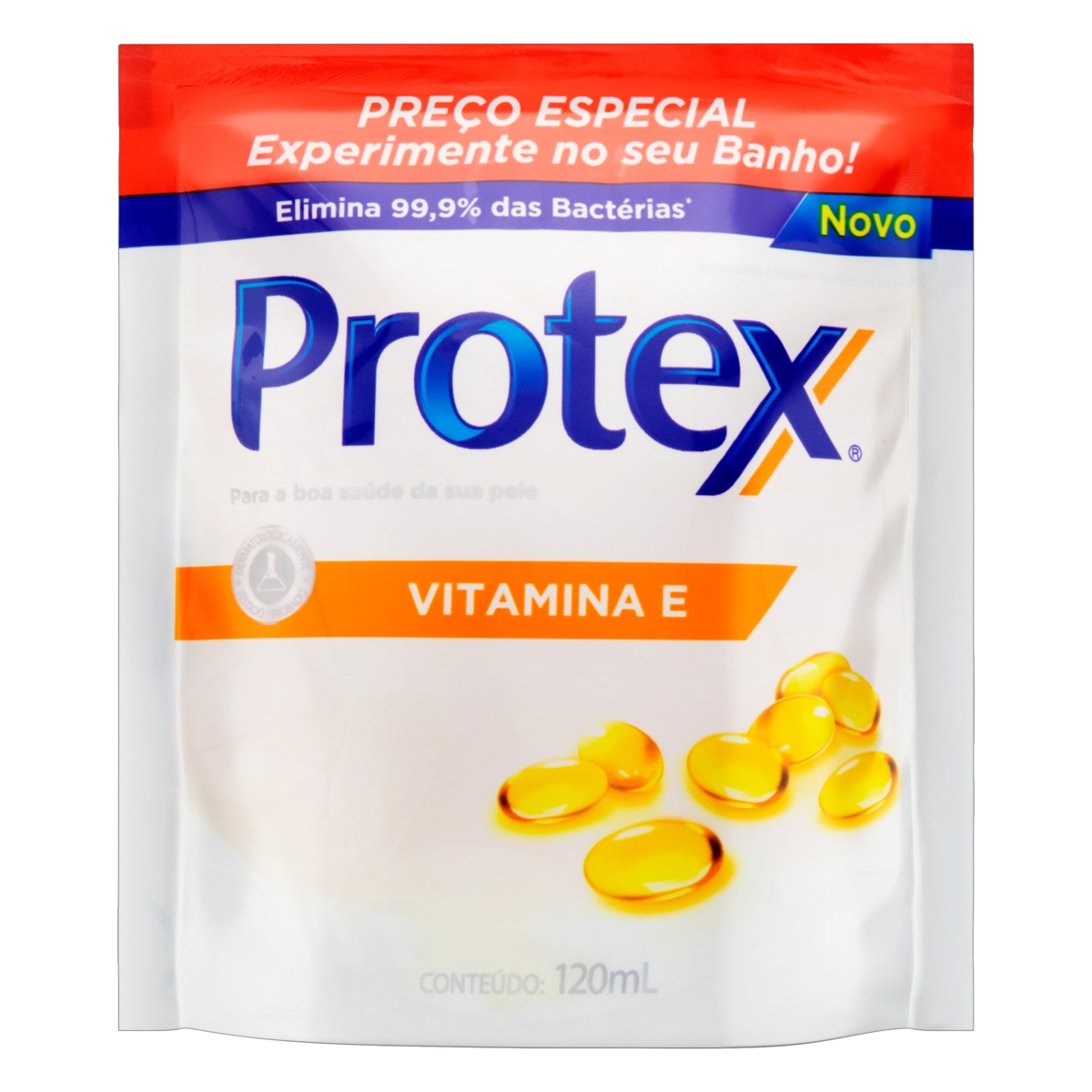 Sabonete Líquido Antibacteriano Protex Vitamina E Sachê 120ml Refil