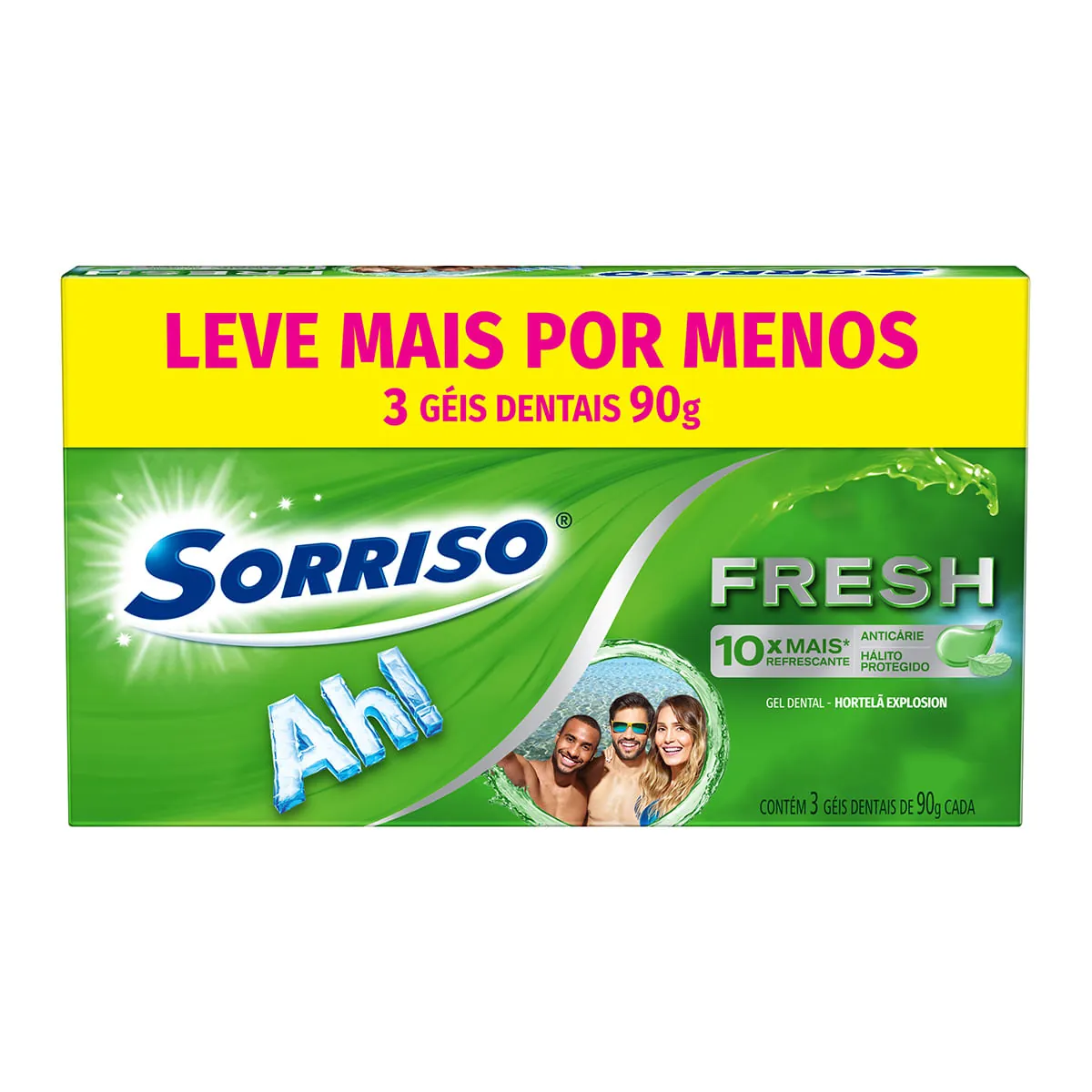 Sorriso Fresh Hortelã Explosion Creme Dental 90g Promo 3 un