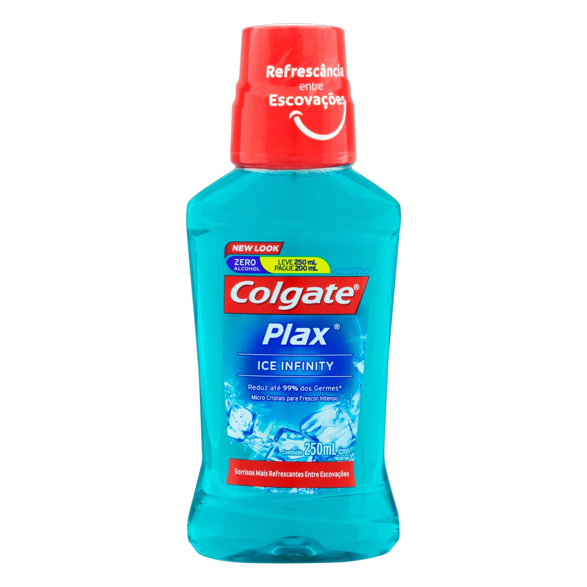 Enxaguante Bucal Zero álcool Ice Infinity Colgate Plax Frasco Leve 250ml Pague 200ml