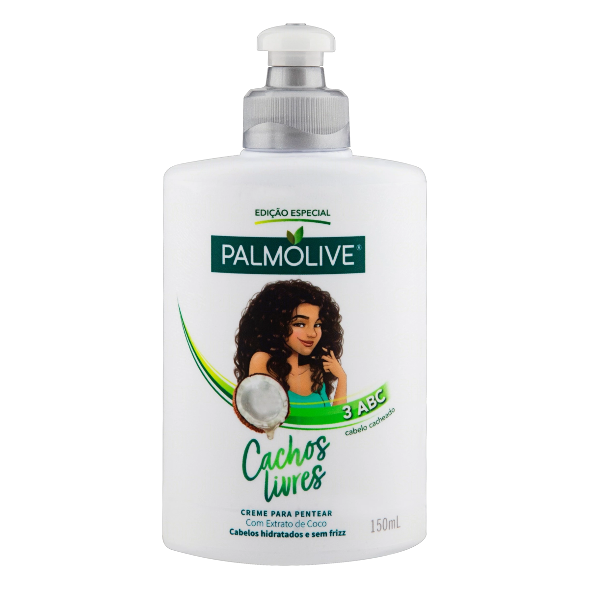 Creme Para Pentear Com Extrato De Coco Palmolive Cachos Livres Frasco 150ml