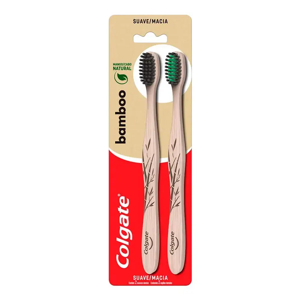 Escova Dental Macia de Bambu Colgate 2 Unidades