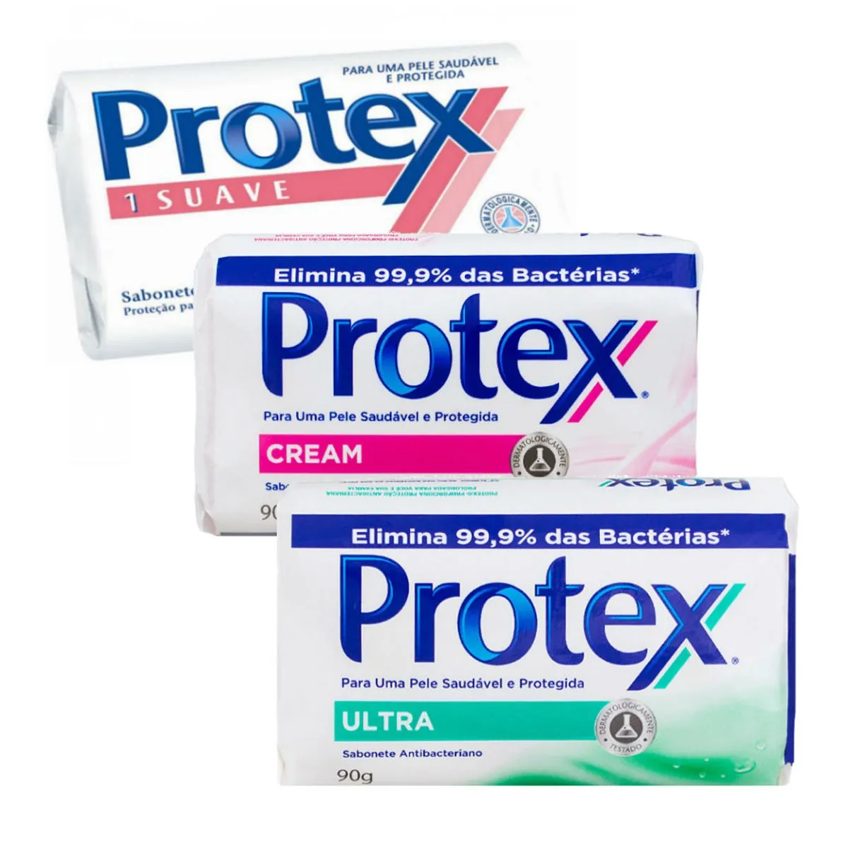 Kit Sabonete Protex Suave + Ultra + Cream 90g 3 Unidades