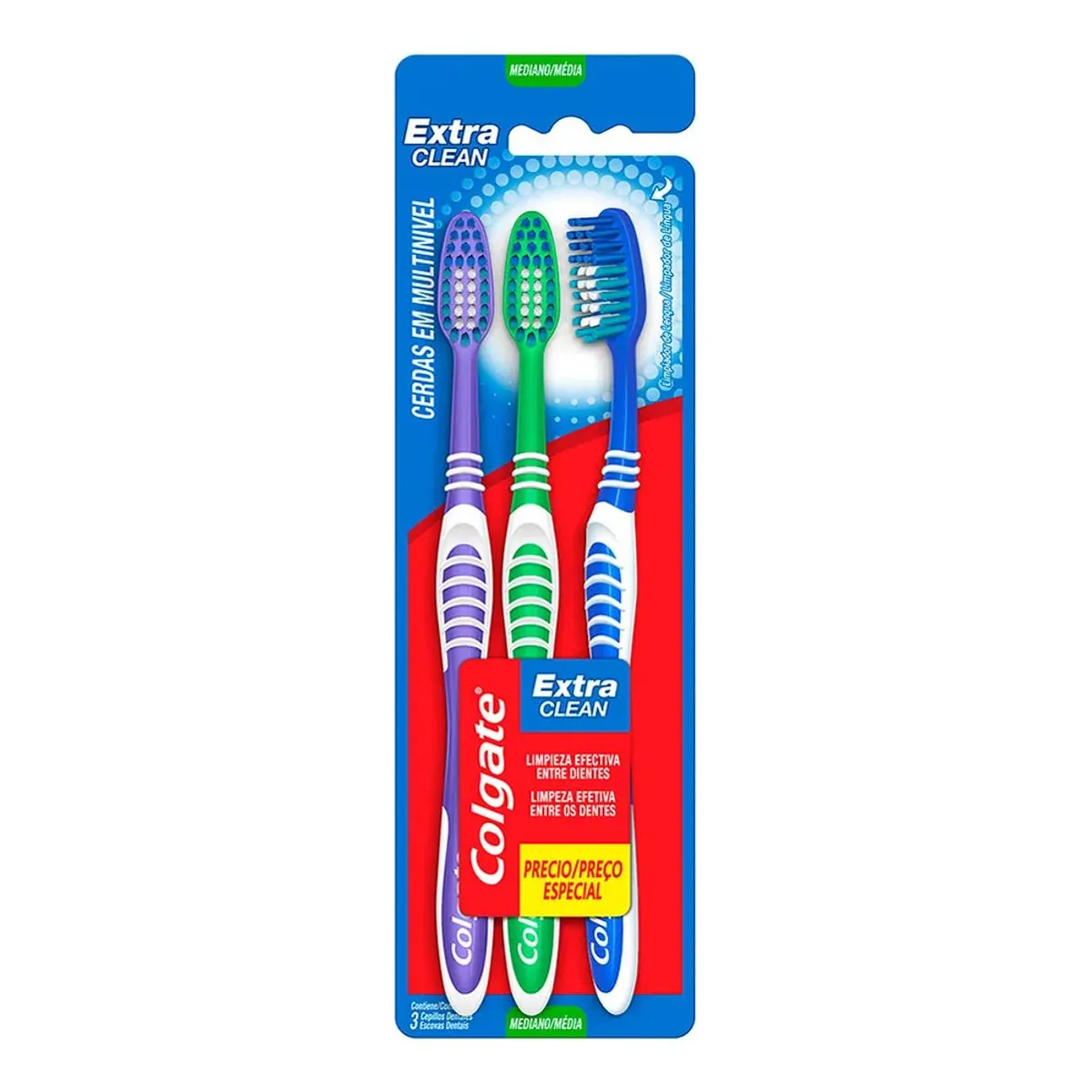 Escova de Dente Colgate Etra Clean Com 3 Unidades
