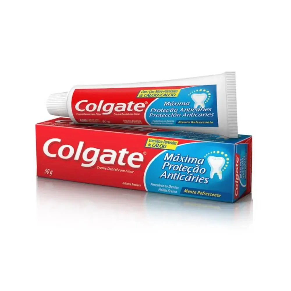 Creme Dental Menta Refrescante Colgate Máxima Proteção Anticáries Caixa 50g
