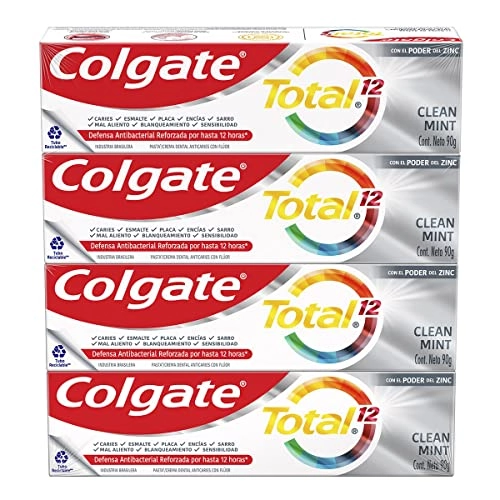 Pack Creme Dental Clean Mint Colgate Total 12 Caixa 4 Unidades 90g Cada